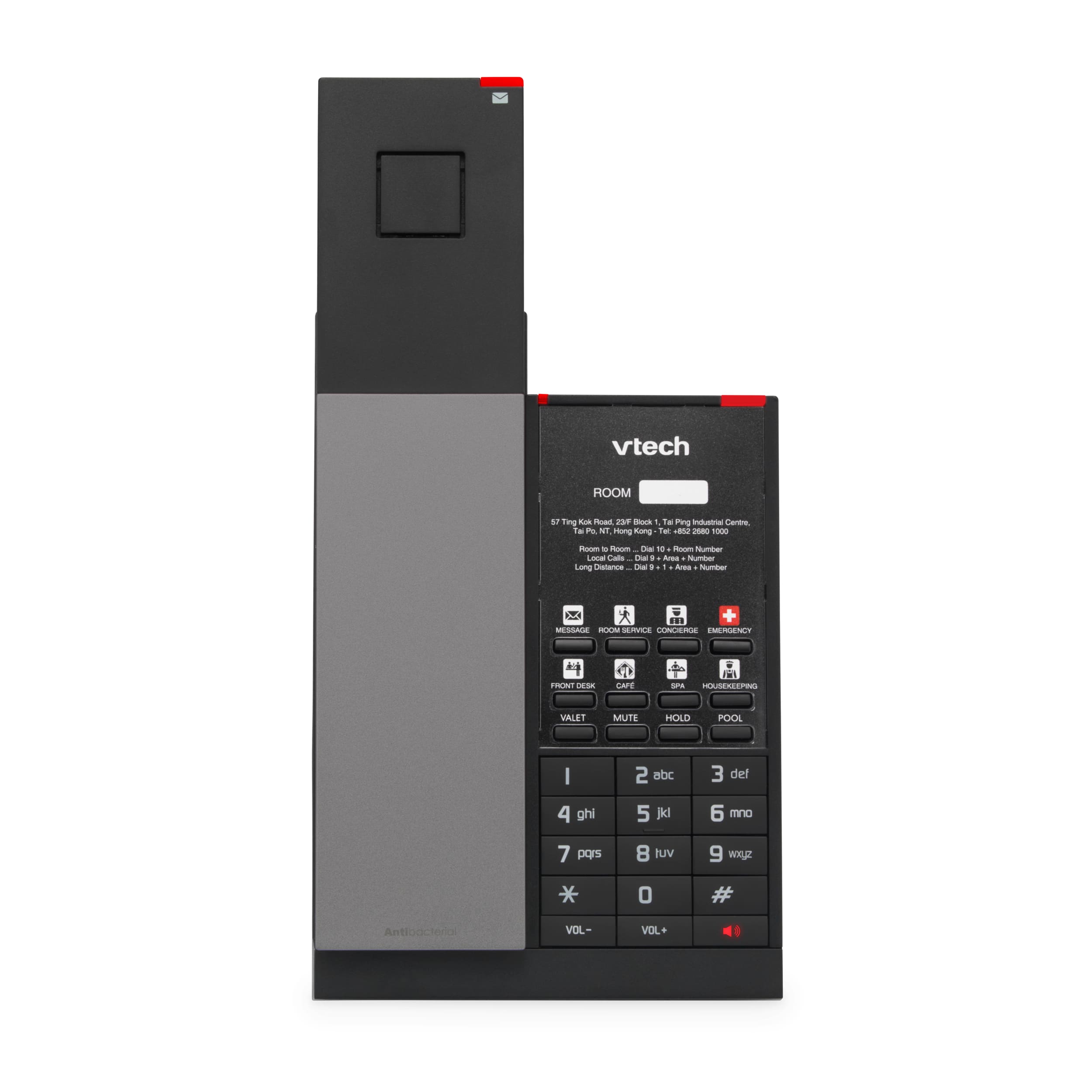 Image of 1-Line Analog Cordless Phone with Battery Backup | NG-A3411 Gunmetal & Black